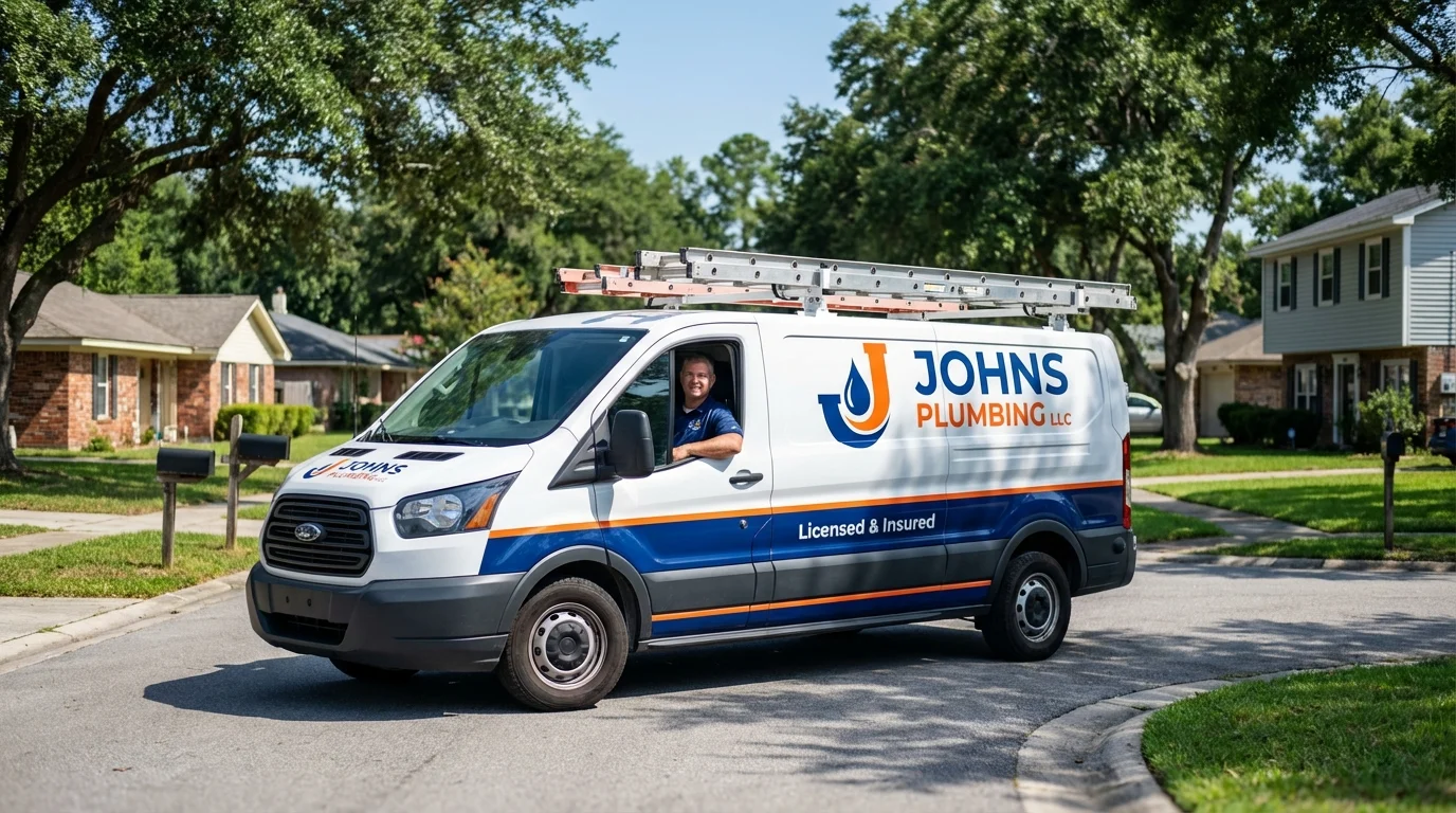 Johns Plumbing LLC service van in Longbranch, WA