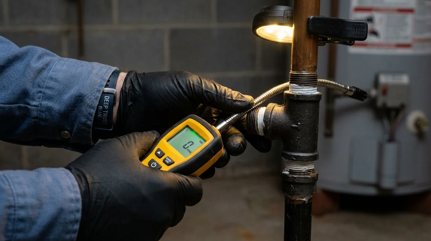 Gas leak detection with electronic sniffer by Johns Plumbing LLC in Longbranch