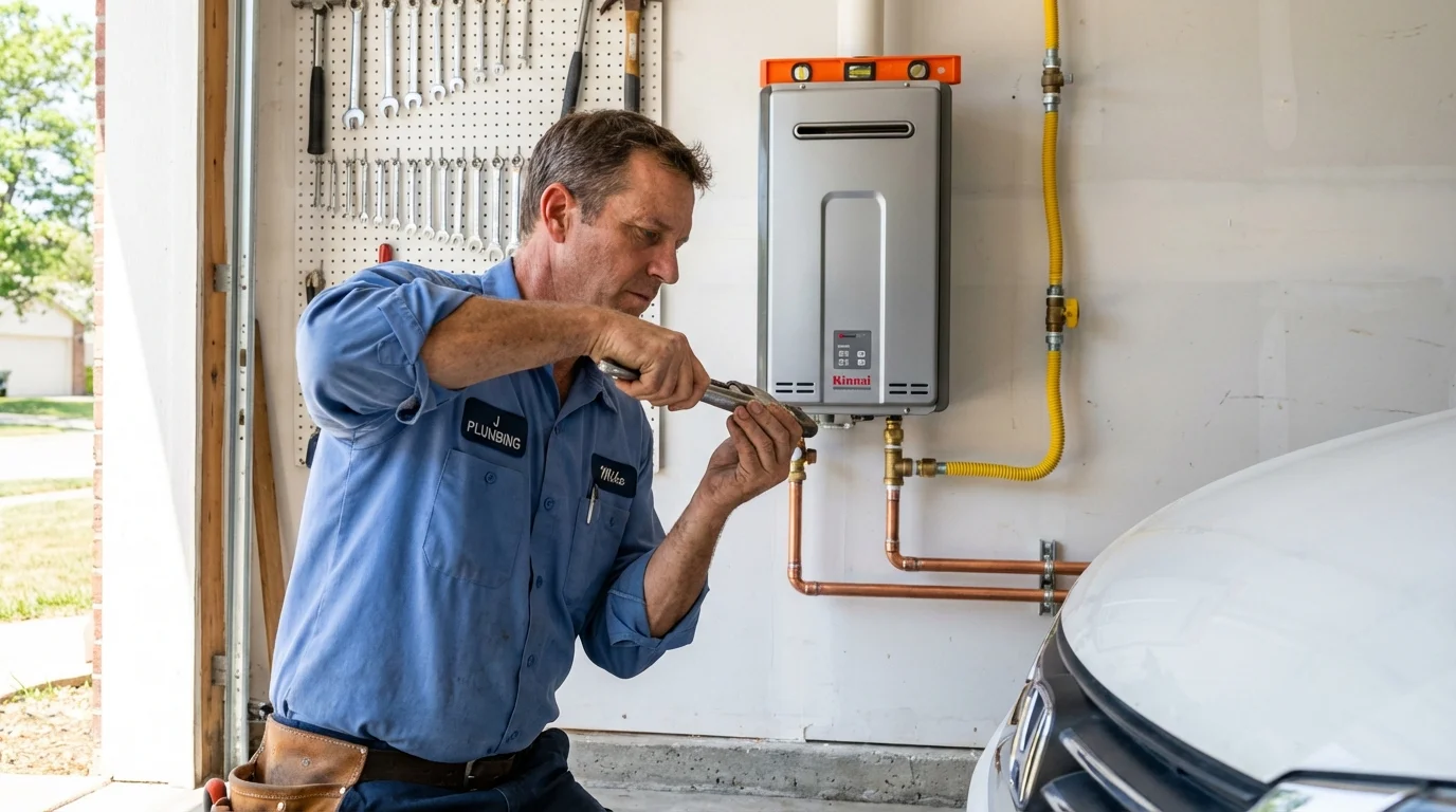 Tankless water heater installation by a Johns Plumbing LLC plumber in Longbranch